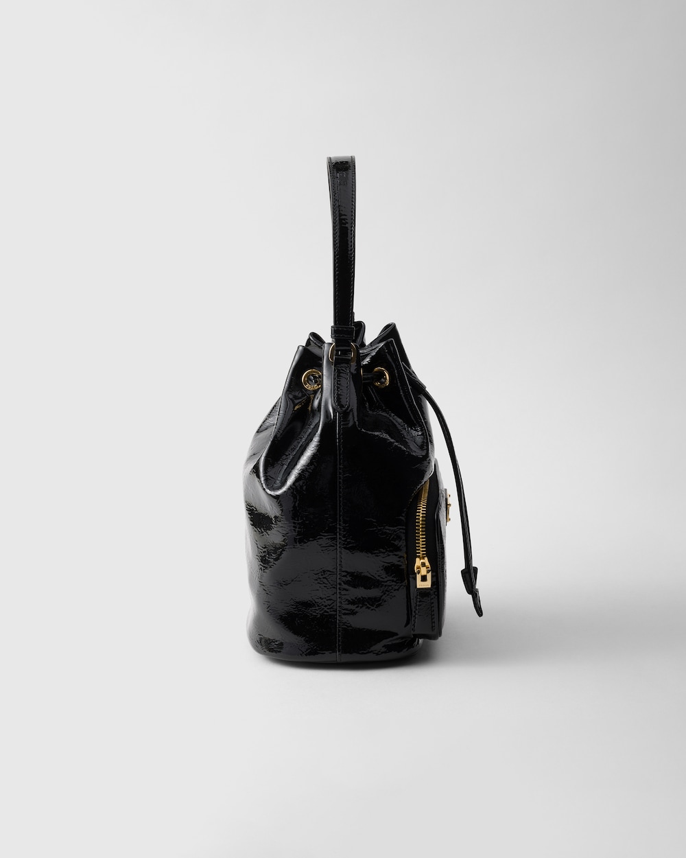 Prada Duet Naplak Patent Leather Bucket Bag - Image 4